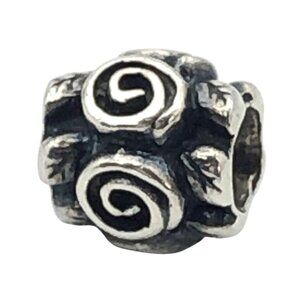 Pandora Rose Leaf Sterling Silver Charm Retired